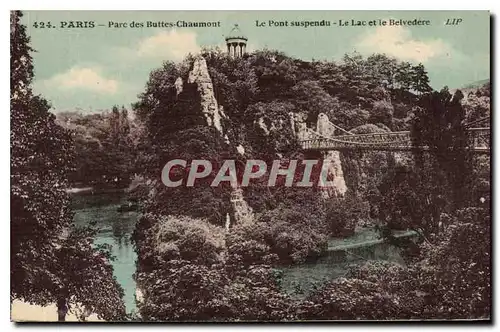 Ansichtskarte AK Paris Parc des Buttes Chaumont Le Pont suspendu