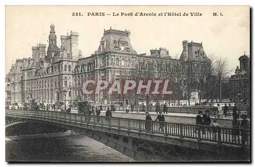 Cartes postales Paris Le Pont d'Arcole et l'Hotel de Ville