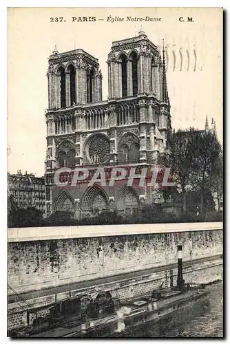 Ansichtskarte AK Paris Eglise Notre Dame Bateau Peniche