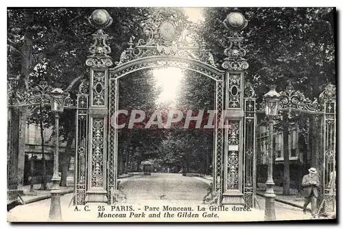 Cartes postales Paris Parc Monceau La Grille doree