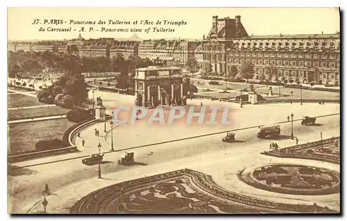 Ansichtskarte AK Paris Panorama des Tuileries et l'Arc de Triomphe du Carrousel