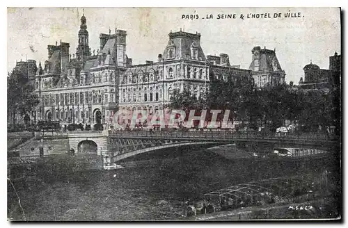 Cartes postales Paris La Seine L'Hotel de Ville