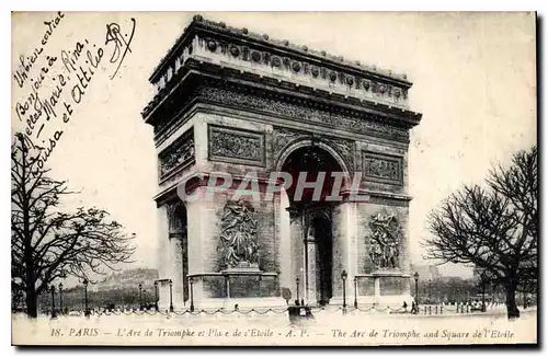 Cartes postales Paris L'Arc de Triomphe et Place de l'Etoile