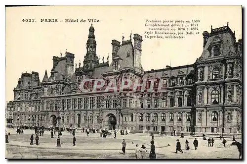 Cartes postales Paris Hotel de Ville