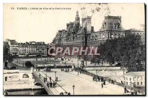 Ansichtskarte AK Paris L'Hotel de Ville et le Pont d'Arcole