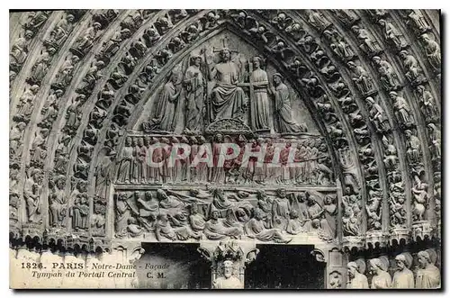 Cartes postales Paris Notre Dame Tympan du Portail Central