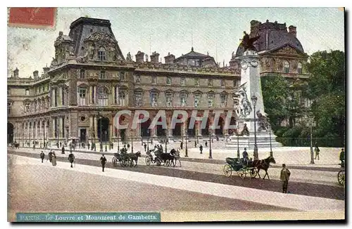 Ansichtskarte AK Paris Le Louvre et Monument de Gambetta