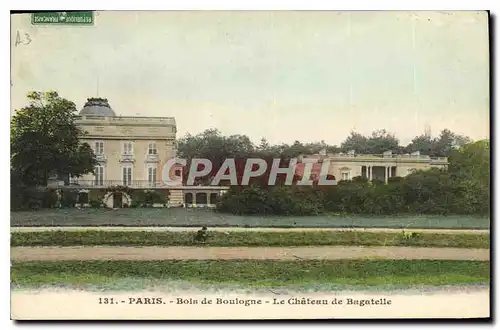Cartes postales Paris Bois de Boulogne Le Chateau de Bagatelle