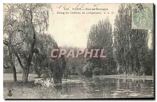 Ansichtskarte AK Paris Bois de Boulogne Etang du Chateau de Longchamp