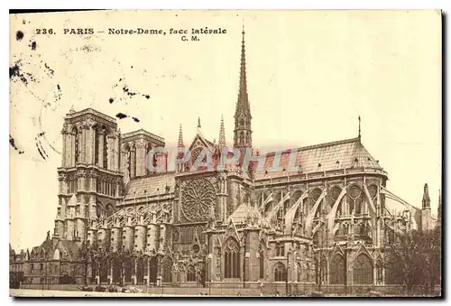 Cartes postales Paris Notre Dame face laterale