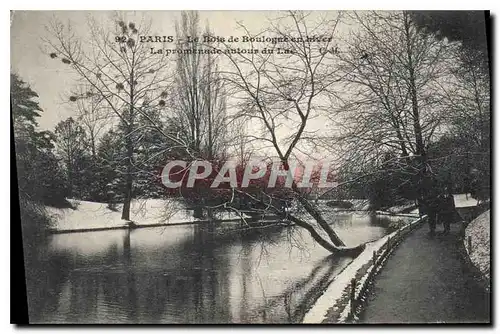 Cartes postales Paris Le Bois de Boulogne en hiver La promenade autour du Lac