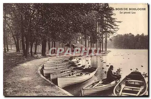 Cartes postales Bois de Boulogne Le grand Lac Bateaux