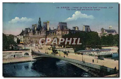 Cartes postales Paris L'Hotel de Ville et le Pont d'Arcole