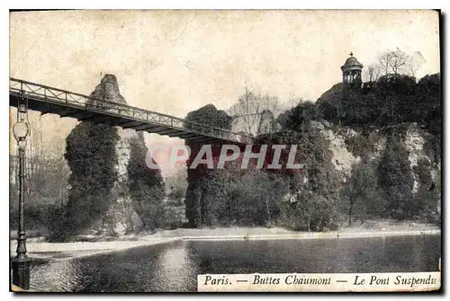 Cartes postales Paris Buttes Chaumont Le Pont Suspendu