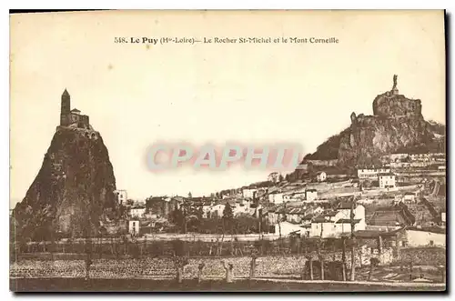 Cartes postales Le Puy Hte Loire Le Rocher St Michel et le Mont Corneille