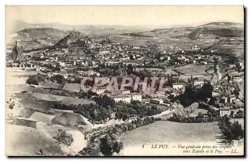 Cartes postales Le Puy Vue generale prise des Orgues vers Espaly et le Puy