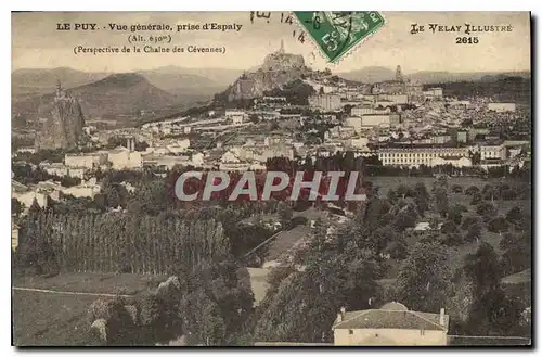 Cartes postales Le Puy Vue generale prise d'Espaly Perspective de la Chaine des Cevennes