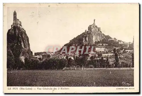 Ansichtskarte AK Le Puy Hte Loire Vue Generale des 2 Rochers