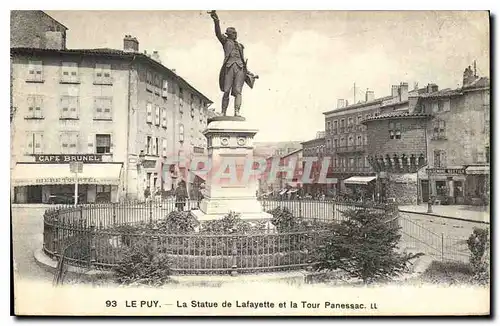 Cartes postales Le Puy La Statue de Lafayette et la Tour Panessac