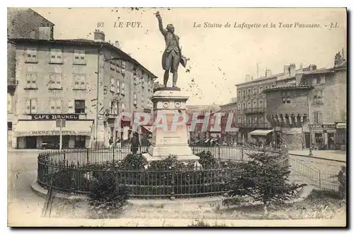 Cartes postales Le Puy La Statue de Lafayette et la Tour Pannessac