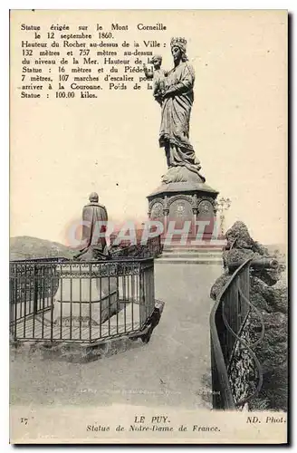 Cartes postales Le Puy Statue de Notre Dame de France