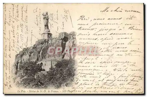 Cartes postales Le Puy Statue de ND de France