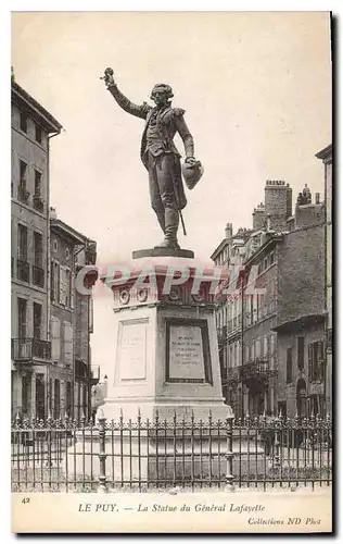 Cartes postales Le Puy La Statue du Generale Lafayette