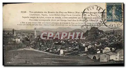 Cartes postales Vue generale du bassin du Puy en Velay