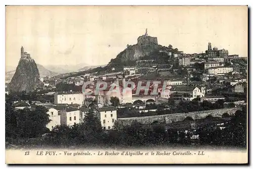 Ansichtskarte AK Le Puy Vue generale Le Rocher d'Aiguilhe et le Rocher Corneille