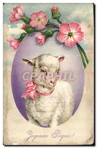 Cartes postales Joyeuses Paques Agneau