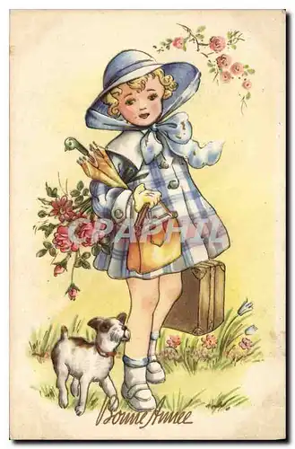 Ansichtskarte AK Bonne Annee Enfant Chien