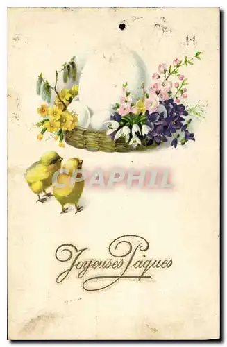 Cartes postales Joyeuses Paques Poussins