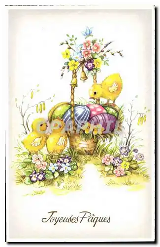 Cartes postales Joyeuses Paques Poussins