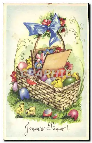 Cartes postales Joyeuses Paques Poussins