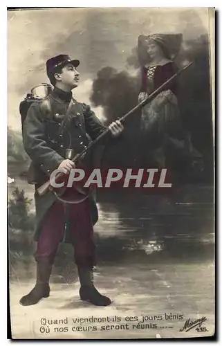 Cartes postales Quand viendront ils ces jours benis Militaria Alsace