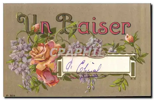 Cartes postales Un Baiser Fleurs