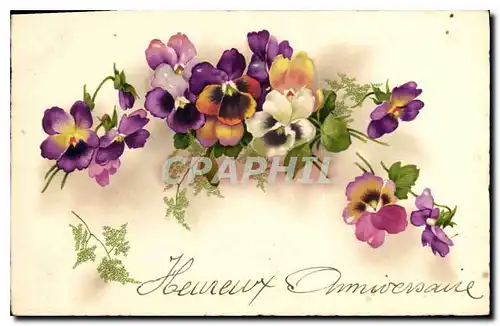 Cartes postales Heureux Anniversaire Fleurs