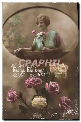 Cartes postales Bons Baisers fleurs