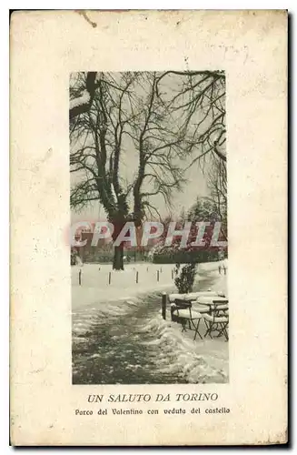 Cartes postales Un Saluto da Torino Parco del Valentino con veduta del castello