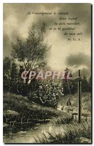 Cartes postales Je t'enseignerai le chemin dans lequel tu dois marcher et je te guiderai de mon oeil