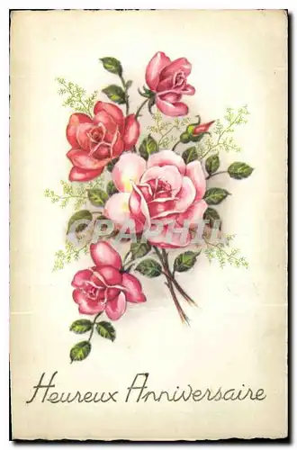 Cartes postales Heureux Anniversaire Fleurs