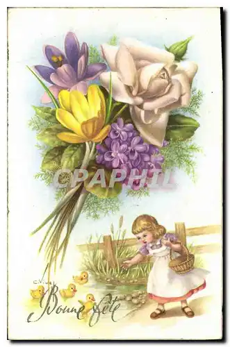 Cartes postales Bonne Fete Fleurs Enfant