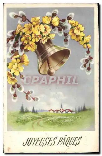 Cartes postales Joyeuses Paques Cloches
