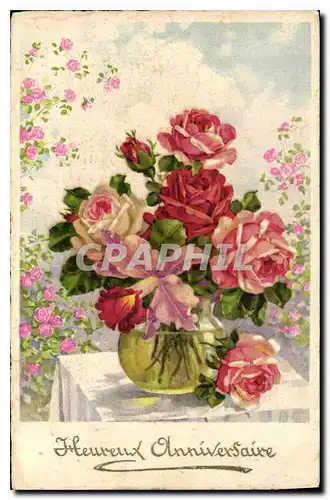 Cartes postales Heureux Anniversaire Fleurs