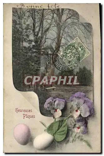 Cartes postales Heureuses Paques fleurs