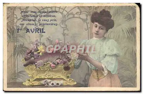 Cartes postales Avec mes compliments affectueuz et sinceres Femme