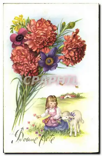 Cartes postales Bonne Fete Enfant Fleurs