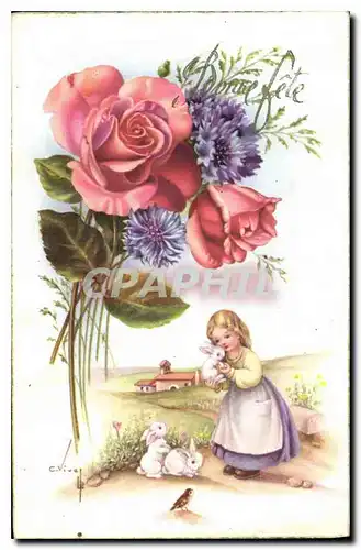 Cartes postales Bonne Fete fleurs