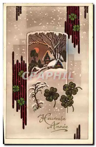 Cartes postales Heureuse Annee Trefles