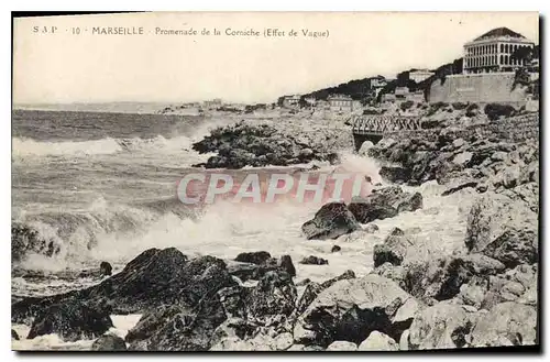 Ansichtskarte AK Marseille Promenade de la Corniche Effet de Vague